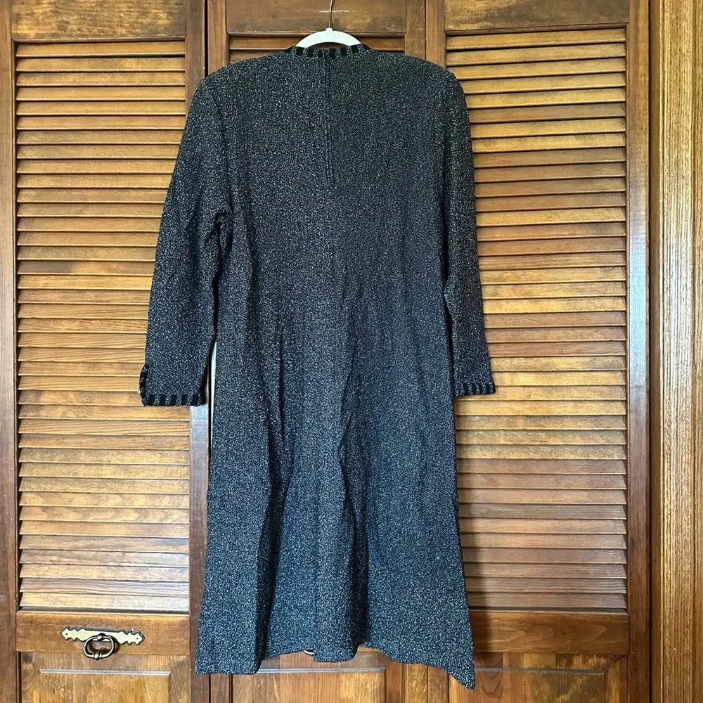 1980s Alnoral by Al Spokavicius classic black and white knit dress size M.